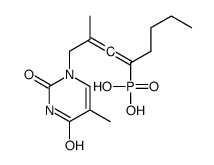 [2-methyl-1-(5-methyl-2,4-dioxopyrimidin-1-yl)octa-2,3-dien-4-yl]phosphonic acid结构式