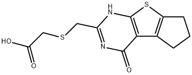 Acetic acid, [[(1,5,6,7-tetrahydro-4-oxo-4H-cyclopenta[4,5]thieno[2,3-d]pyrimidin-2-yl)methyl]thio]- (9CI) Structure