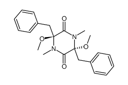 trans-3,6-dibenzyl-3,6-dimethoxy-1,4-dimethylpiperazine-2,5-dione Structure