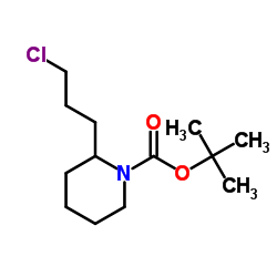 2-Methyl-2-propanyl 2-(3-chloropropyl)-1-piperidinecarboxylate Structure