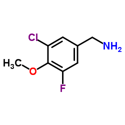 3-Chloro-5-fluoro-4-methoxybenzylamine结构式