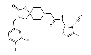 [80] N-(3-cyano-4-methylthiophen-2-yl)-2-[3-(3,4-difluorobenzyl)-2-oxo-1-oxa-3,8-diazaspiro[4.5]dec-8-yl]acetamide Structure
