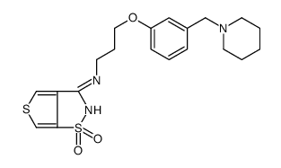 1,1-dioxo-N-[3-[3-(piperidin-1-ylmethyl)phenoxy]propyl]thieno[3,4-d][1,2]thiazol-3-amine Structure