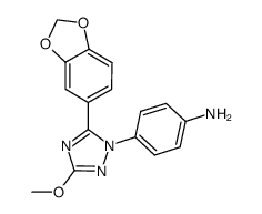 4-(5-(benzo[d][1,3]dioxol-5-yl)-3-methoxy-1H-1,2,4-triazol-1-yl)aniline结构式