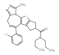 6-(2-Chlorophenyl)-8,9-dihydro-1-methyl-N,N-dipropyl-4H,7H-cyclopenta(4,5)thieno(3,2-f)(1,2,4)triazolo(4,3-a)(1,4)diazepine-8-carboxamide结构式