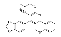 4-(1,3-benzodioxol-5-yl)-2-propoxy-5H-thiochromeno[4,3-b]pyridine-3-carbonitrile结构式