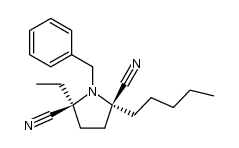 cis 2-pentyl-1-benzyl-2,5-dicyano-5-ethylpyrrolidine结构式