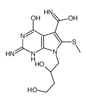 2-amino-7-[(2S)-2,4-dihydroxybutyl]-6-methylsulfanyl-4-oxo-1H-pyrrolo[2,3-d]pyrimidine-5-carboxamide结构式