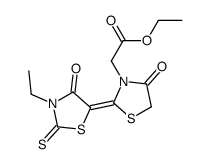 3-Thiazolidineacetic acid, 2-(3-ethyl-4-oxo-2-thioxo-5-thiazolidinylidene)-4-oxo-, ethyl ester Structure