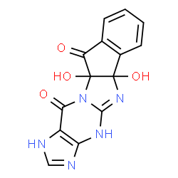 Indeno[1,2:4,5]imidazo[1,2-a]purine-10,12-dione,3,5,5a,10a-tetrahydro-5a,10a-dihydroxy- Structure