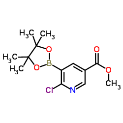 Methyl 6-chloro-5-(4,4,5,5-tetramethyl-1,3,2-dioxaborolan-2-yl)nicotinate structure