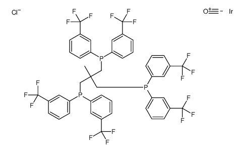 [3-bis[3-(trifluoromethyl)phenyl]phosphanyl-2-[bis[3-(trifluoromethyl)phenyl]phosphanylmethyl]-2-methylpropyl]-bis[3-(trifluoromethyl)phenyl]phosphane,carbon monoxide,iridium,chloride Structure