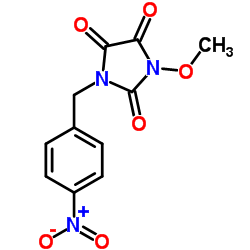 1-Methoxy-3-(4-nitrobenzyl)-2,4,5-imidazolidinetrione Structure