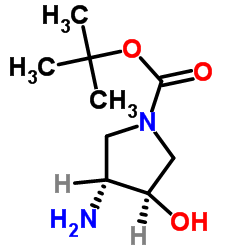 (3R,4R)-3-氨基-4-羟基吡咯烷-1-甲酸叔丁酯结构式