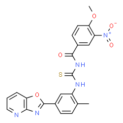 4-Methoxy-N-{[2-methyl-5-([1,3]oxazolo[4,5-b]pyridin-2-yl)phenyl]carbamothioyl}-3-nitrobenzamide结构式