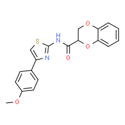 N-(4-(4-methoxyphenyl)thiazol-2-yl)-2,3-dihydrobenzo[b][1,4]dioxine-2-carboxamide结构式