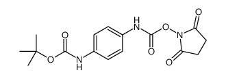 tert-butyl N-[4-[(2,5-dioxopyrrolidin-1-yl)oxycarbonylamino]phenyl]carbamate Structure