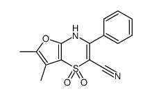 6,7-dimethyl-1,1-dioxo-3-phenyl-4H-furo[3,2-b][1,4]thiazine-2-carbonitrile结构式