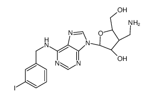 (2R,3R,4S,5S)-4-(aminomethyl)-5-(hydroxymethyl)-2-[6-[(3-iodophenyl)methylamino]purin-9-yl]oxolan-3-ol结构式