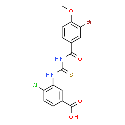 3-[[[(3-BROMO-4-METHOXYBENZOYL)AMINO]THIOXOMETHYL]AMINO]-4-CHLORO-BENZOIC ACID结构式