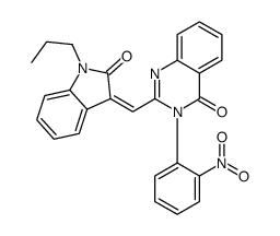 3-(2-nitrophenyl)-2-[(E)-(2-oxo-1-propylindol-3-ylidene)methyl]quinazolin-4-one Structure