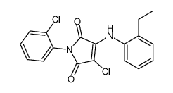 3-chloro-1-(2-chlorophenyl)-4-(2-ethylanilino)pyrrole-2,5-dione结构式