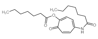 Heptanoicacid, 7-oxo-4-[(1-oxoheptyl)amino]-1,3,5-cycloheptatrien-1-yl ester结构式