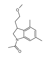 1-[3-(2-methoxyethyl)-4,6-dimethyl-2,3-dihydroindol-1-yl]ethanone结构式