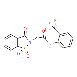 2-(1,1-Dioxido-3-oxo-1,2-benzothiazol-2(3H)-yl)-N-[2-(trifluoromethyl)phenyl]acetamide structure