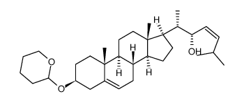 [22S,23(24)Z]-3β-tetrahydropyranyloxycholest-5,23-dien-22-ol结构式