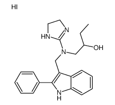 2-Butanol, 1-((4,5-dihydro-1H-imidazol-2-yl)((2-phenyl-1H-indol-3-yl)m ethyl)amino)-, monohydroiodide structure