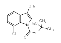 T-BUTYL 7-CHLORO-3-METHYL-1H-INDOLE-1-CARBOXYLATE结构式