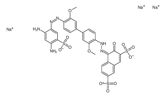 4-[[4'-[(2,4-diamino-5-sulphophenyl)azo]-3,3'-dimethoxy[1,1'-biphenyl]-4-yl]azo]-3-hydroxynaphthalene-2,7-disulphonic acid, sodium salt Structure