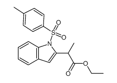 ethyl 2-(N-tosylindol-2-yl)-propionate结构式