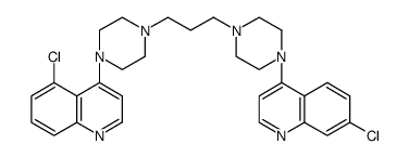 Quinoline, 5-chloro-4-[4-[3-[4-(7-chloro-4-quinolinyl)-1-piperazinyl]propyl]-1-piperazinyl] Structure