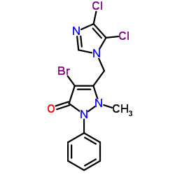 4-Bromo-5-[(4,5-dichloro-1H-imidazol-1-yl)methyl]-1-methyl-2-phenyl-1,2-dihydro-3H-pyrazol-3-one Structure