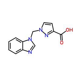 1-(1H-Benzimidazol-1-ylmethyl)-1H-pyrazole-3-carboxylic acid Structure