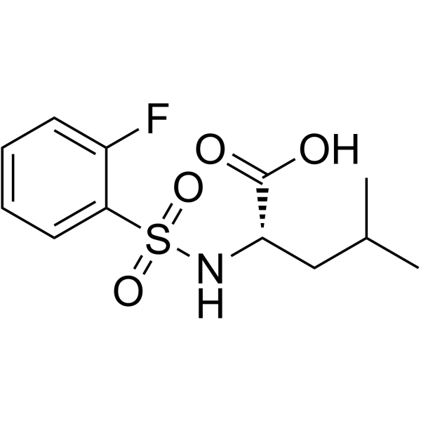 ((2-Fluorophenyl)sulfonyl)-L-leucine Structure