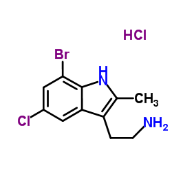 2-(7-Bromo-5-chloro-2-methyl-1H-indol-3-yl)ethanamine hydrochloride (1:1) structure