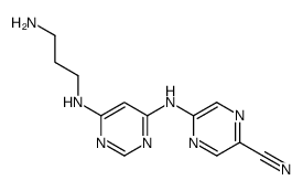 5-[[6-(3-aminopropylamino)pyrimidin-4-yl]amino]pyrazine-2-carbonitrile结构式