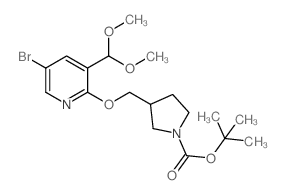 tert-Butyl 3-((5-bromo-3-(dimethoxymethyl)pyridin-2-yloxy)methyl)pyrrolidine-1-carboxylate图片