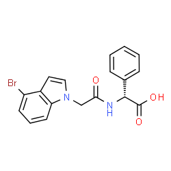 (2R)-{[(4-bromo-1H-indol-1-yl)acetyl]amino}(phenyl)ethanoic acid结构式