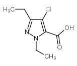 4-氯-1,3-二乙基-1H-吡唑-5-羧酸结构式