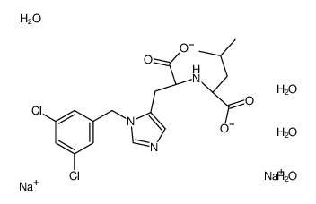 disodium,(2S)-2-[[(1S)-1-carboxylato-2-[3-[(3,5-dichlorophenyl)methyl]imidazol-4-yl]ethyl]amino]-4-methylpentanoate,tetrahydrate Structure