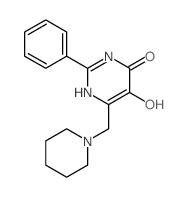 4,5-Pyrimidinediol, 2-phenyl-6-(piperidinomethyl)- Structure