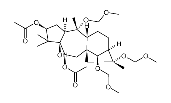 (2S,3aR,4R,4aR,7R,8R,9aS,11R,11aR,12R)-11a-hydroxy-4,8,12-tris(methoxymethoxy)-1,1,4,8-tetramethyltetradecahydro-7,9a-methanocyclopenta[b]heptalene-2,11-diyl diacetate结构式