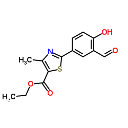 2-(3-醛基-4-羟基苯基)-4-甲基噻唑-5-羧酸乙酯结构式