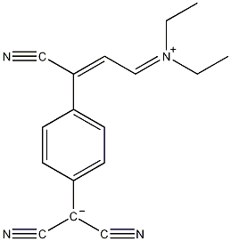 N-[3-氰基-3-[4-(二氰基甲基)苯基]-2-丙烯基]-N-乙基乙铵内盐结构式