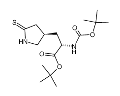 tert-butyl (S)-2-((tert-butoxycarbonyl)amino)-3-((R)-5-thioxopyrrolidin-3-yl)propanoate Structure