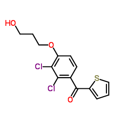 [2,3-二氯-4-(3-羟基丙氧基)苯基]-2-噻吩甲酮结构式